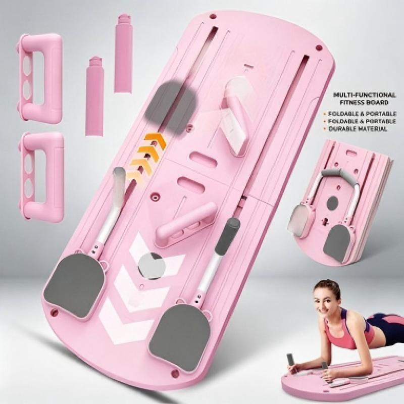 2025 Model 10-in-1 Portable Collapsible Training Board with Resistance Bands, Extended Silent Slide Track for Home Workouts