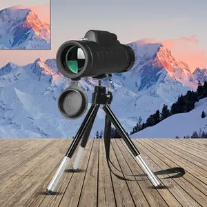 Monocular Telescope Zoom Scope with Compass, Phone Clip, Tripod – Compatible with Apple Mobile Devices