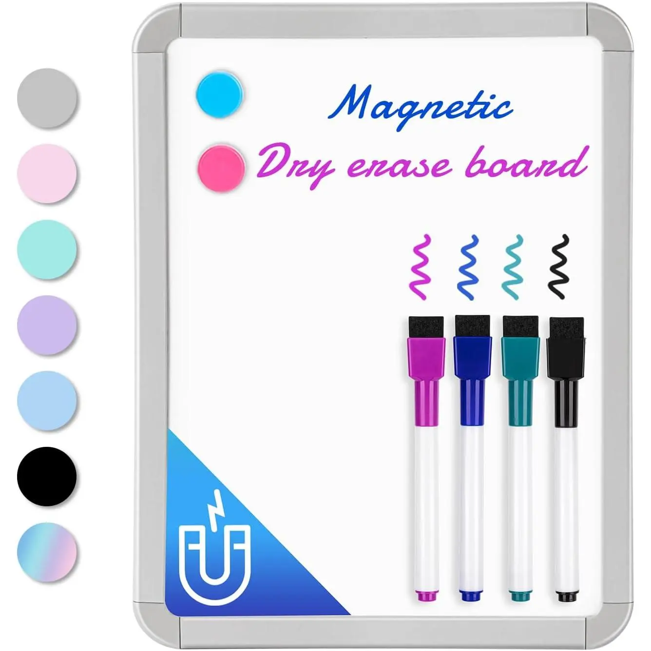 Small Dry Erase Whiteboard, 8.5 x 11 Inches White Board for , Students, Fridge, Locker, Mini Dry Erase Board | Includes 4 Dry Erase Markers,Small Mini White Board for Students Fridge Wall Locker