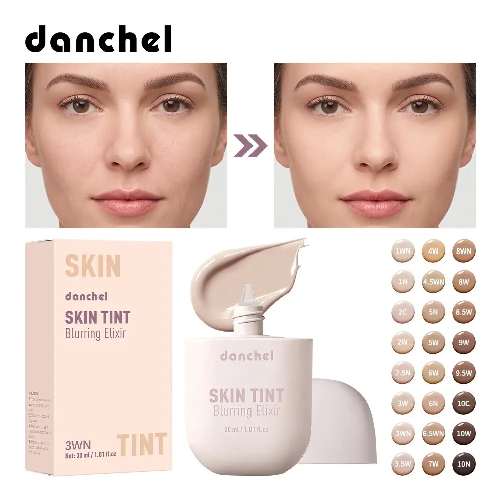 Skin Tint Blurring Elixir, Lightweight Fluid for Natural Skin-Like Finish, Coverage Blurs Pores & Lines, Long-Wear Sweat-Resistant, Hydrating, Ideal for Daily Wear & All Skin Types, Makeup