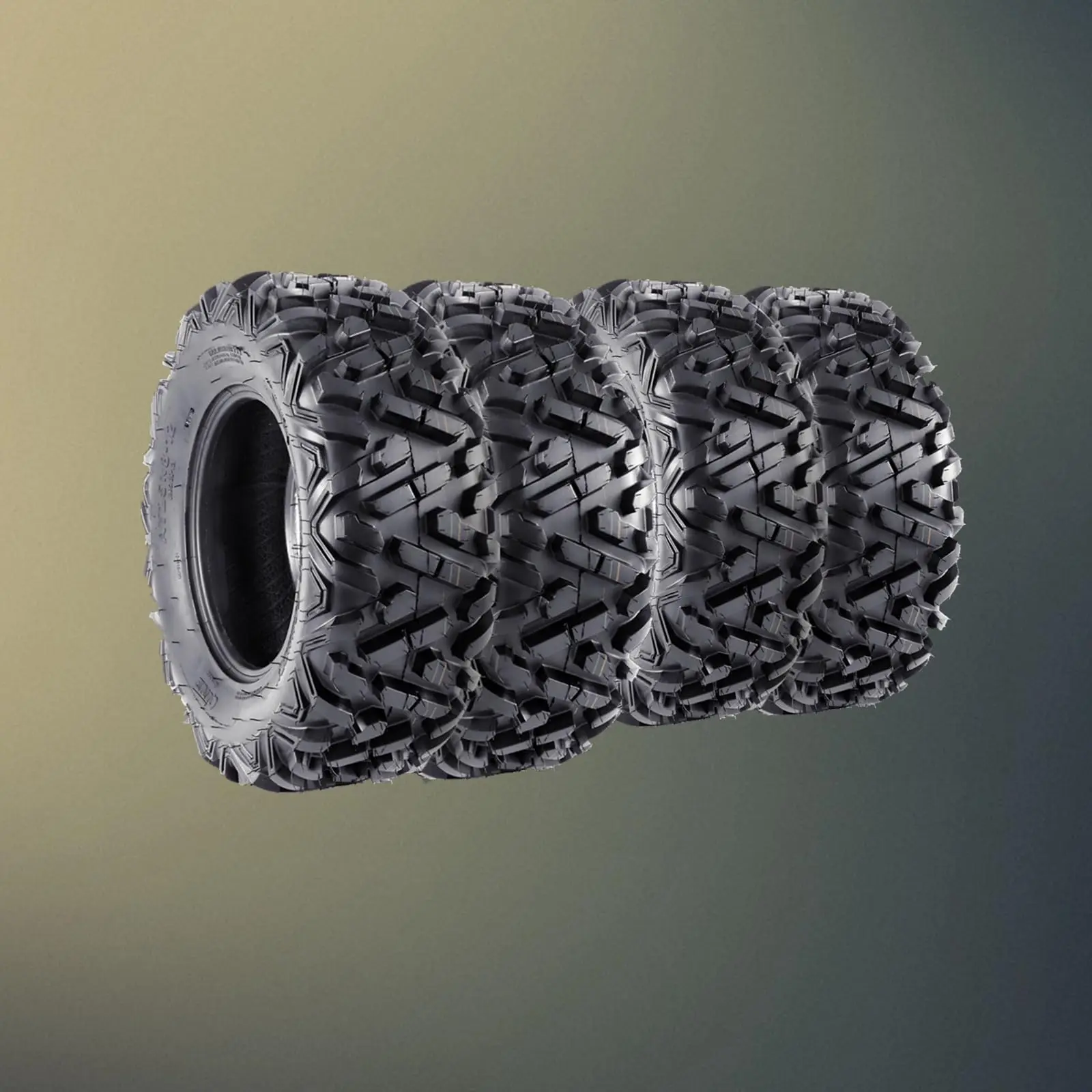 ATV/UTV All-Terrain Mud Trail Tire Set (4-Piece), 25x8-12 Front & 25x10-12 Rear, 6 Ply Rated, Tubeless Automotive Off-Road Tires