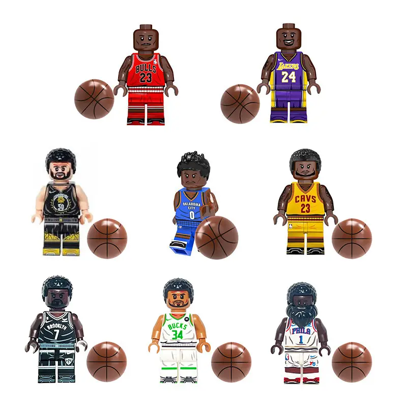 WG Series Basketball Player Mini Figure, Sports Building Block Character, Compatible Brick Collectible Assembly Model