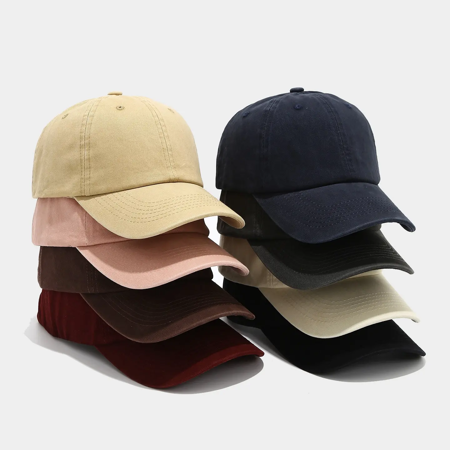 Vintage Washed Cotton Blank Baseball Cap - Casual Outfits Cap, Minimalist Unstructured Low Profile Headwear, Men's Cotton Visor Hat for Adults, Casual Wear, Unisex, All Seasons, Buckle, Bad Hair Day, Flat Bill Hat, Uv Shield Visor, Adjustable Strap, Basic