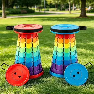 Upgraded Portable Foldable Folding Stool Retractable Folding Camping Stool Suitable For Adults Outdoor Fishing Gardening