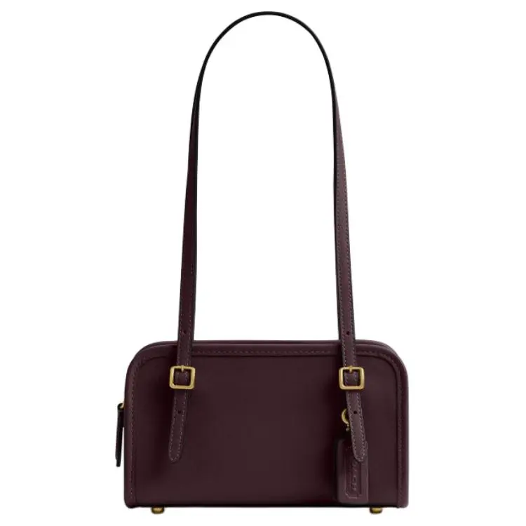 COACH Swing 20 Small Leather Crossbody Bag for Women, Red Currant Color with Gold Hardware