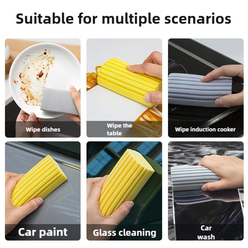 3pcs Damp Clean Duster Sponge, Sponge Cleaning Brush, Duster for Cleaning Blinds, Glass, Baseboards, Vents, Railings, Mirrors,Window Track Grooves and Faucets