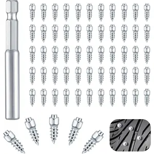 Bigmeta 100 Pcs Tire Studs - 4 x 12mm Wheel Tyre Snow Studs with Installation Tool, Carbide Screw Tire Studs for Most Car Truck, Snowmobile, Bicycle, ATV, UTV, Boots, Anti-Slip Accessories