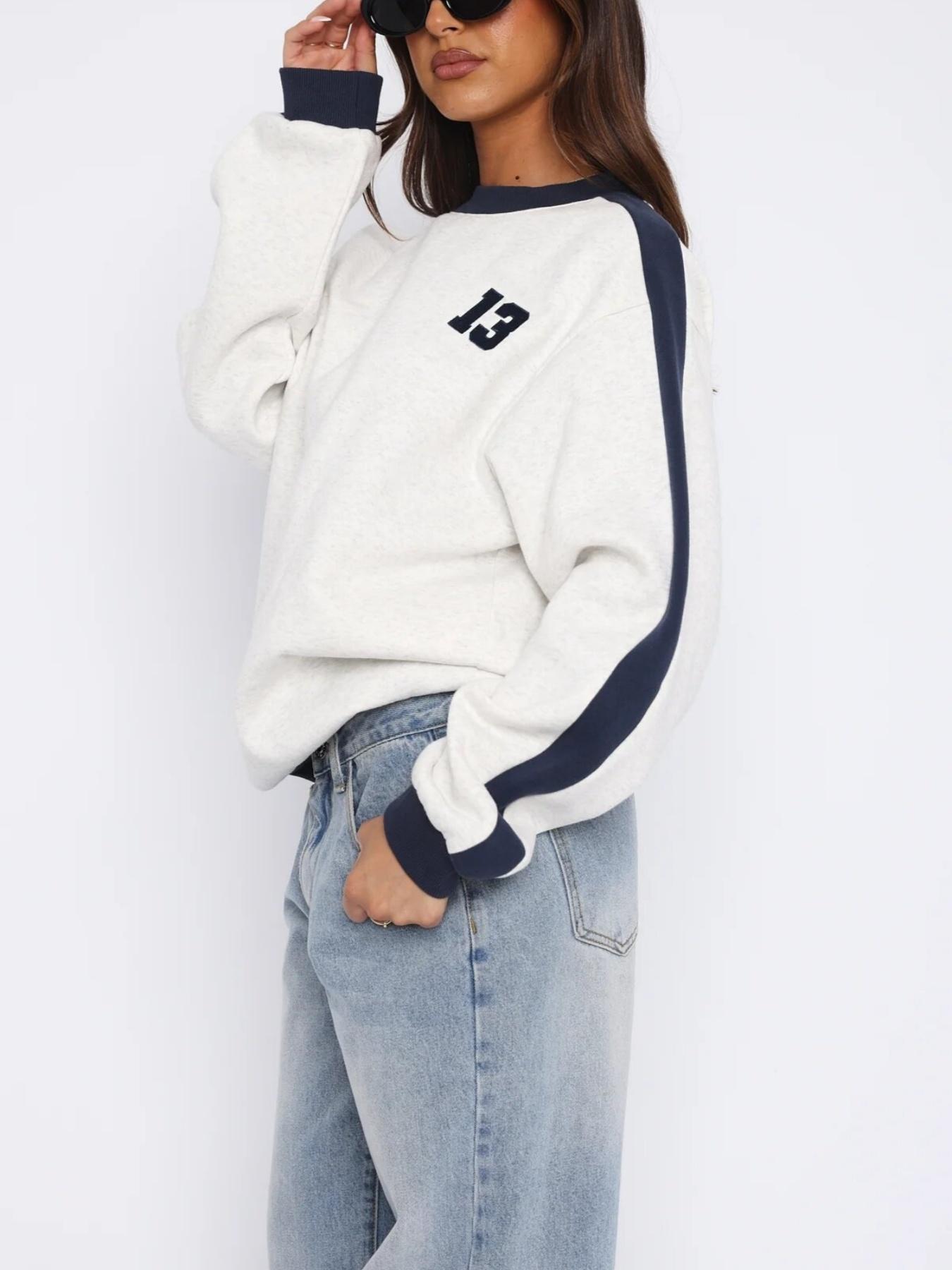 Women's Figure Print Crew Neck Loose Knit Sweatshirt, Casual Style Long Sleeve Pullover for Spring & Fall, Women's Fashion Daily Wear Top, Womenswear