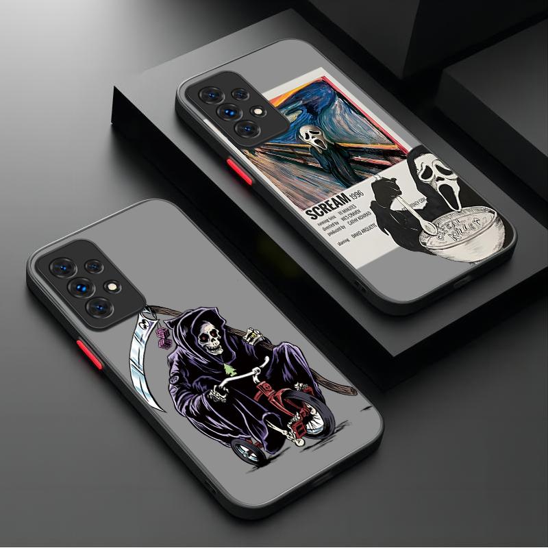 Scary Death Scream Ghost Soft Case for Samsung Galaxy S26 S25 S24 S23 S22 and Iphone 17 16 15 14 13 12 11 17Air Plus Pro Promax