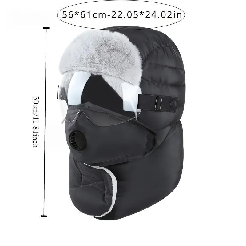 Unisex Winter Cycling Hat – 100% Polyester Thickened Warm Windproof Cold-Proof Anti-Dropping, Velvet Lined with Ear Protection for Autumn And Winter, Hand Wash Or Dry Clean