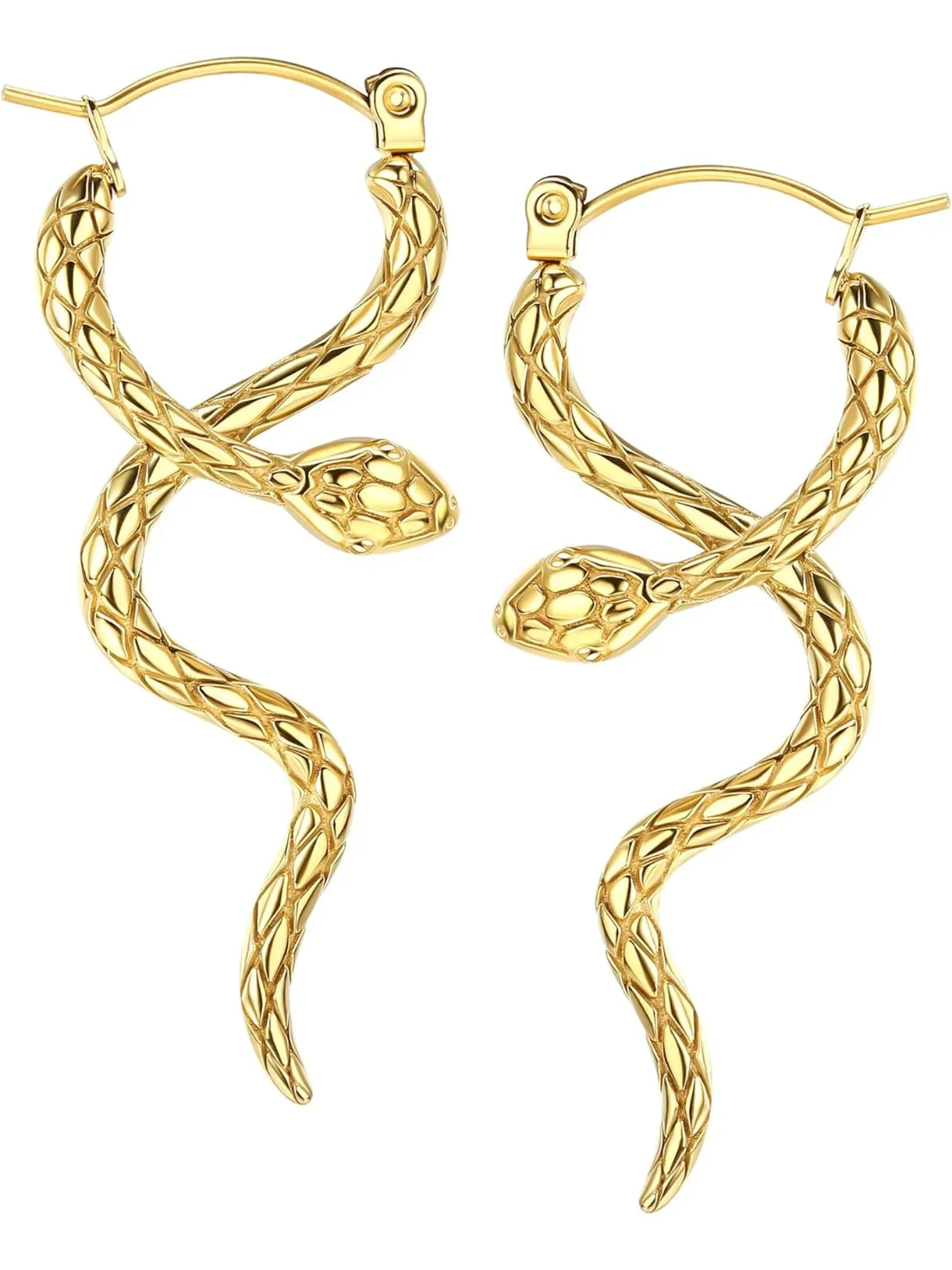 Snake Earrings G23 Titanium Dangle Earrings for Women Hypoallergenic Cute Gothic Snake Vintage Animal Drop Earrings Jewelry