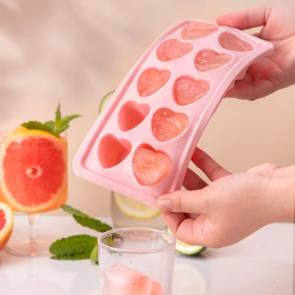 Heart Silicone Mold/ice Tray, 10-Hole Chocolate Mould, Non-Stick Small Silicone Molds for Ice Cubes, Baking, Candy, Jelly, Lollipops, Candles