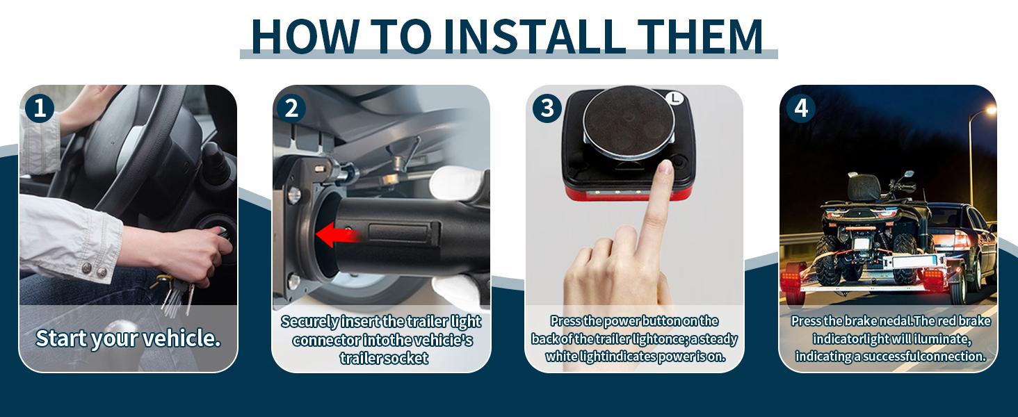 THE WELL KEPT Wireless Trailer Lights Magnetic, upgrade Rechargeable Wireless Trailer Tow Lights LED Kit, IP65 Waterproof, 10-Hour Battery Life, 100 FT Signal Synchronization for Towing Truck Camper RV Boat THE WELL KEPT Wireless Trailer Lights Magnetic, upgrade Rechargeable Wireless Trailer Tow Lights LED Kit, IP65 Waterproof, 10-Hour Battery Life, 100 FT Signal Synchronization for Towing Truck Camper RV Boat