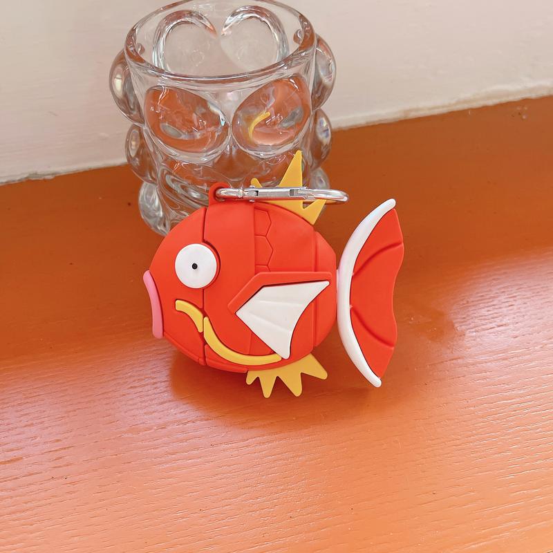 Magikarp Headphone Case with Detachable Tail, Cute Wireless Bluetooth Earphone Protective Case, Drop-Resistant, Durable and Stylish, Compatible with AirPods Pro 3/1/2/3/4/Pro/Pro 2