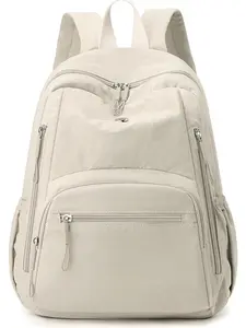 Lightweight Water Resistant Nylon Backpack for Women, Multi-Compartment Large Capacity, Anti-Theft Pocket, Fits A4 & 14-Inch Laptop