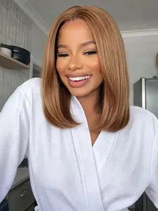 Orange Fashion 10inch Bob Hair Synthetic Fiber Wig Heat Resistant Beginner Friendly Natural Looking No Glue Easy To Wear Machine Made Synthetic Hair Wig For Women Daily Life Cosplay Party