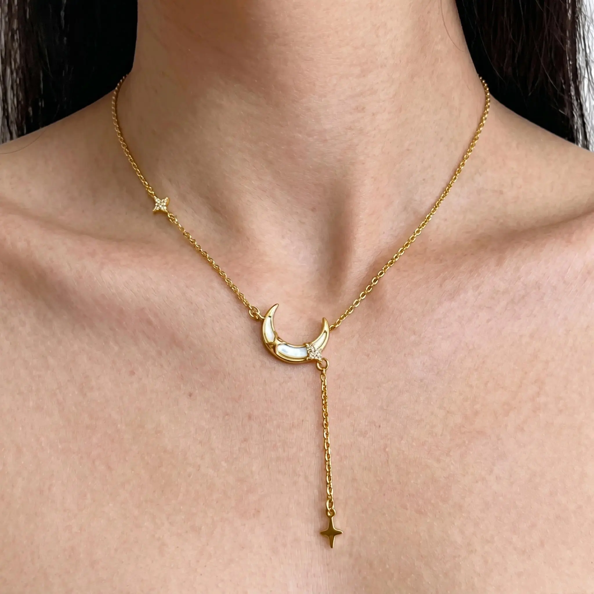 Pendant Necklace & Celestial Necklace – Starry Motif Charm Ensemble & Celestial Glow Element, Viral TikTok Celestial Aesthetic & Starry Core Trend, Lightweight Secure Clasp Accessory for Valentine's Day Present, Daily Wear, Romantic Date Night & Gift for