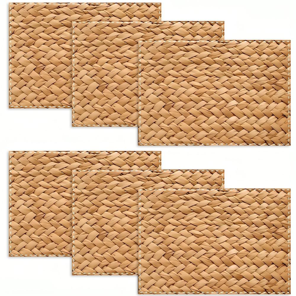 4/6pcs Fall Harvest Placemat Festive Woven Placemats for Home Decor, Kitchen Dining Table, Family Party; Perfect Gift for Celebrations Seasonal Gatherings, Rustic Charm for Thanksgiving, Christmas, Easter More! 32x42cm/12.6x16.5inch