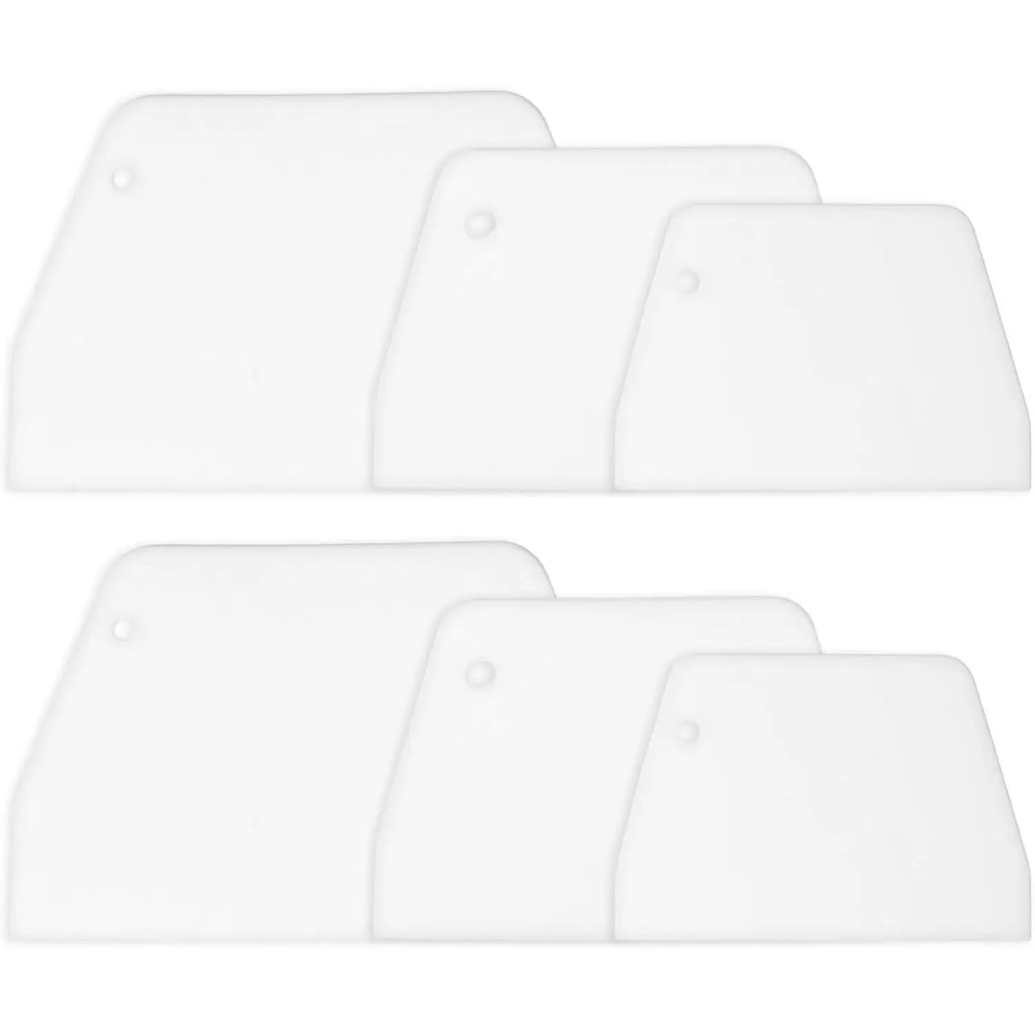 6 count Flexible Cake Scrapers and  3 Sizes Dough  Bowl Scrapers | Plastic Dough Scraper, Flexible Bench Scraper Practical Multipurpose  Scrappers for Bread Doughs Cake Fondant Icing