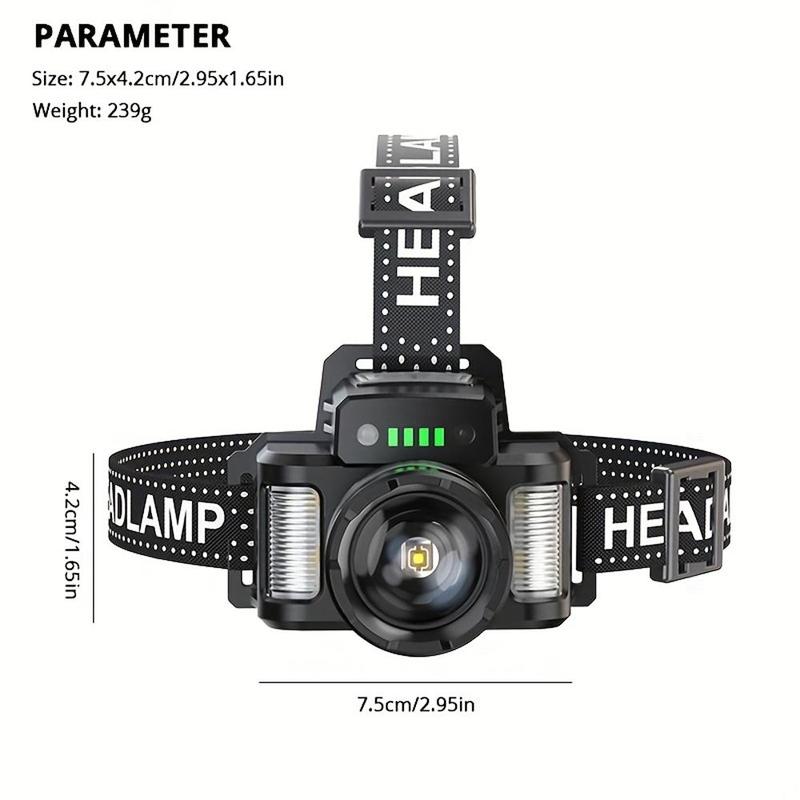NextQube Rechargeable Headlamp(1PCS) , Bright Head Lamp, 90°Angle Head Lights for Forehead, Adjustable Focus Headlight, 4Mode LED Headlamp Rechargeable, Headlamps for Adults Hard Hat Camping Hiking