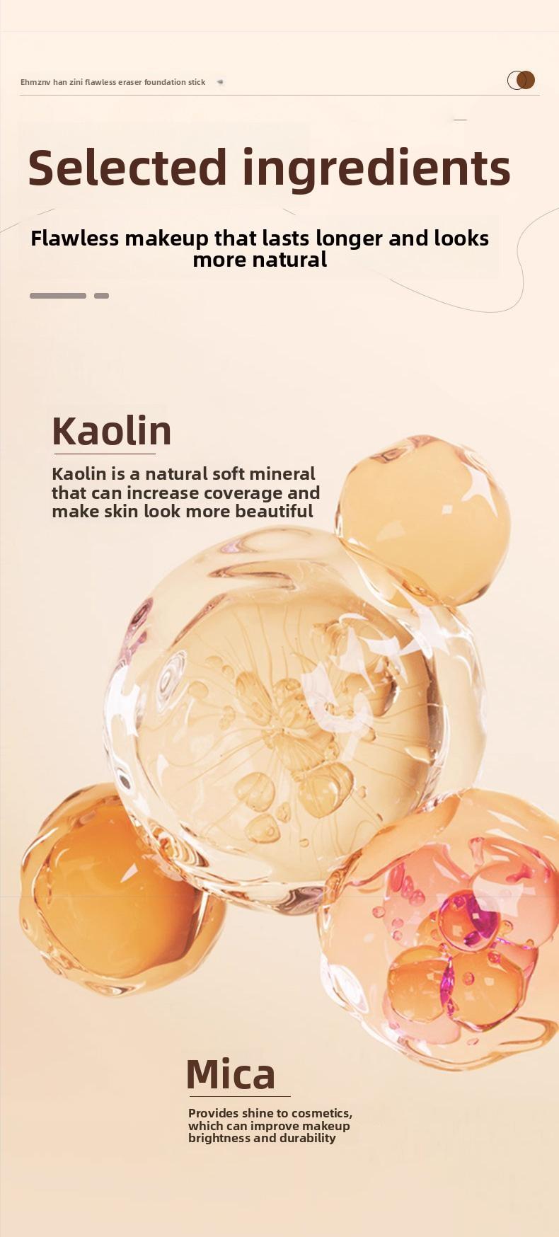 Your Face in 2 Minutes Double-Ended Foundation & Concealer Stick – One Side = Base, Other Side = Concealer, Blendable, Natural Matte, No Caking