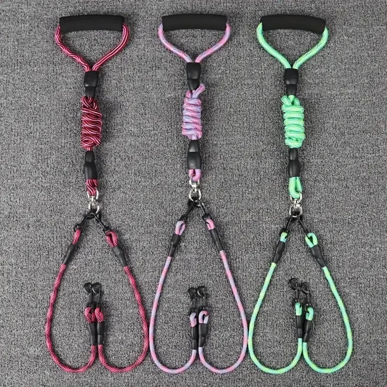 Double-ended Dog Leash, 1 Set Removable Wave Pattern Pet Leash, Pet Traction Rope, Anti-winding Pet Supplies for Outdoor Walking, Dog & Cat Accessories, Removable Components