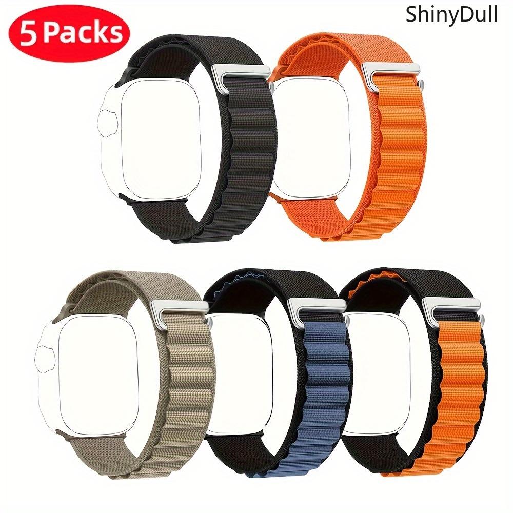 5-Pack Plastic Head C Buckle Nylon Watch Bands for Apple Watch – Alpine Loop Strap 38–49mm (Series 1–10, SE, Ultra/Ultra 2)