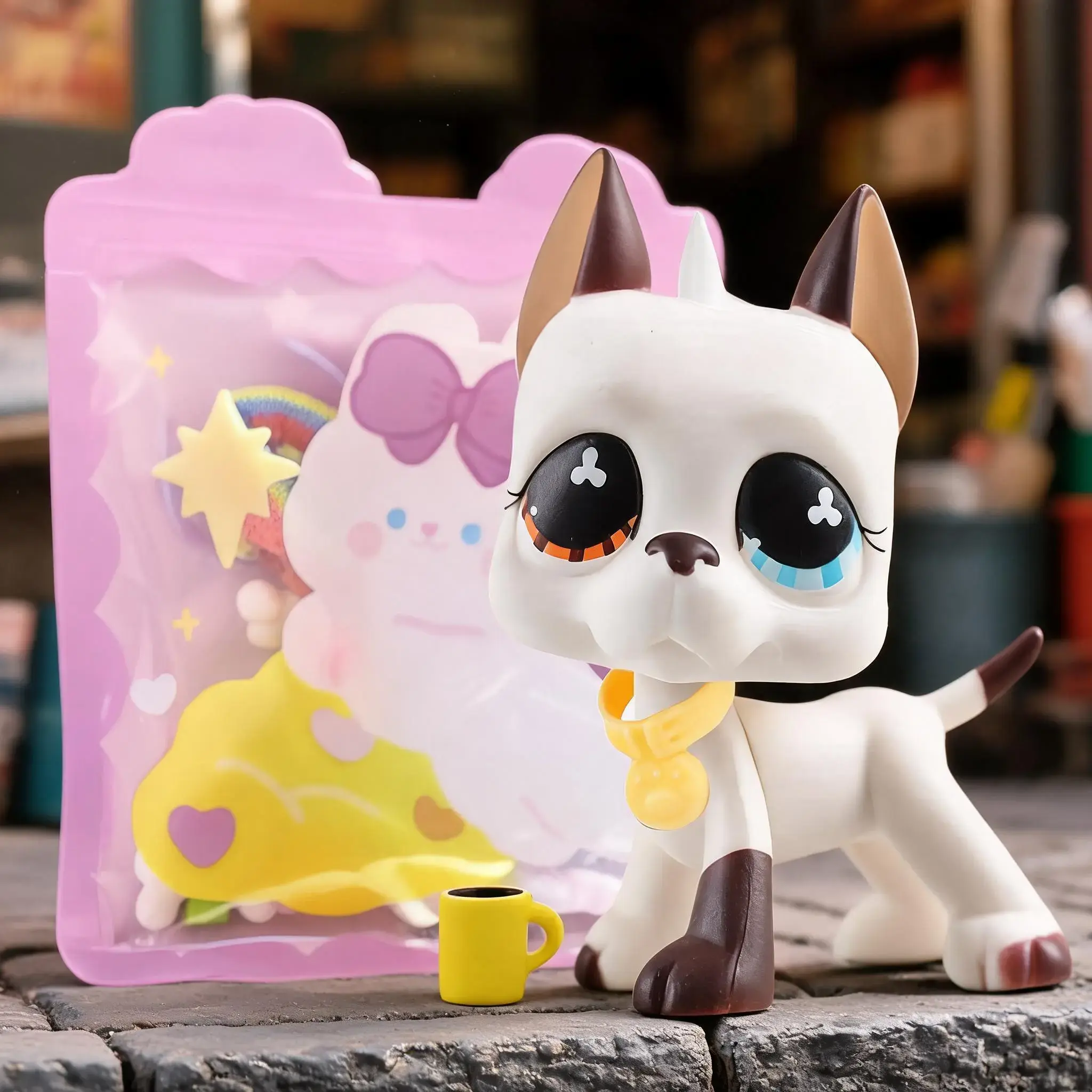 Lps Great Dane Collectible Dolls, Blue Different Eyes, Rare Collectible Figure with Accessories, PVC Collectibles, Animal Collectibles, Collectible Animal Design, Birthday, Christmas, Halloween Gift, Cute Collectible Figurines