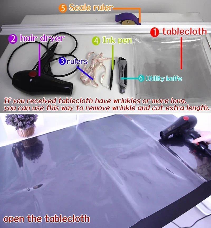 PVC Transparent Tablecloth Waterproof Oil-proof Anti-scalding Soft Glass Rectangular Tablecloth Kitchen Table Mat Table Cover