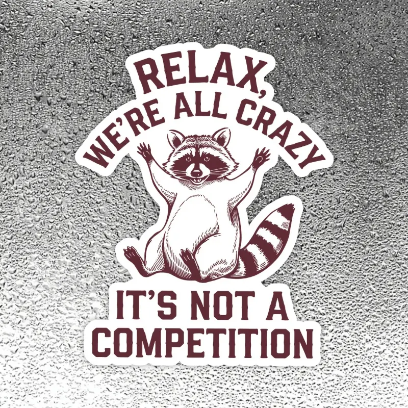 Multiple Raccoon Stickers, Relaxation Mental Health Decals, Animal Stickers for Laptops, Phones, Water Bottles, Tablets