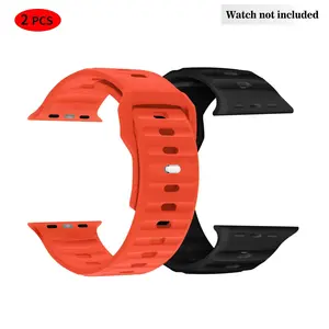2-Pack Sport Bands Compatible with Apple Watch Ultra 2, Fits 49mm-42mm, Soft Silicone, Waterproof Replacement Straps for Iwatch Series Smart Watch Strap, Smart Watch Accessories, Smartwatch Accessories