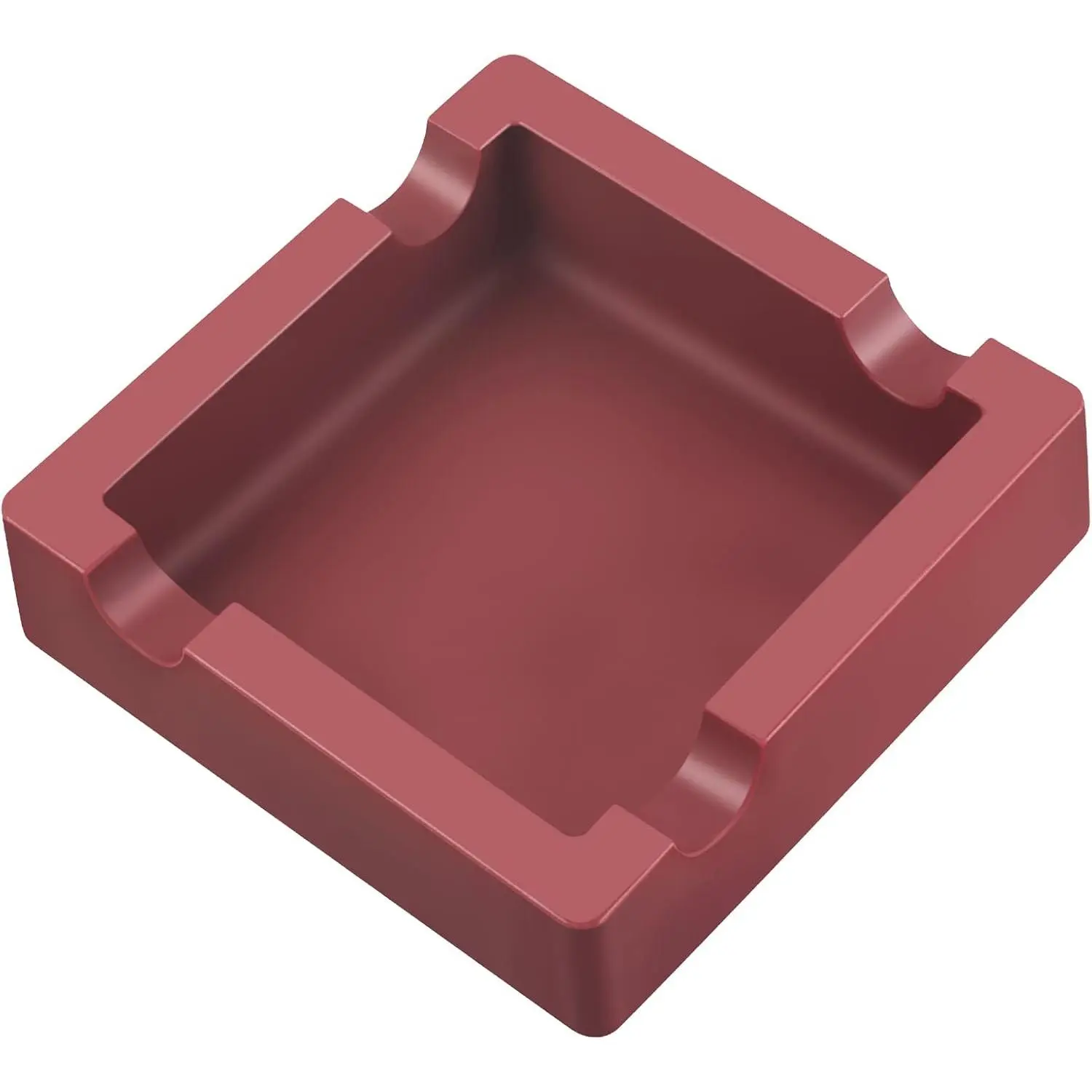 Large Unbreakable Non-slip Burn-resistant Silicone Cigar Ashtray with Extra Wide Holder for Outdoors Patio Indoor (Red)