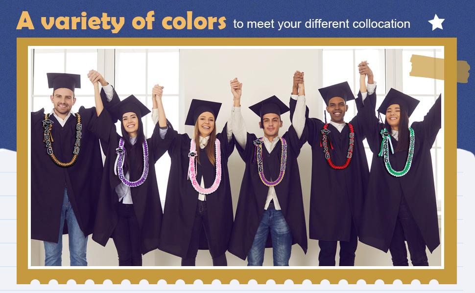 Graduation Lei Necklace 2026, Handmade Ribbon Braided Garland for Graduation Gift