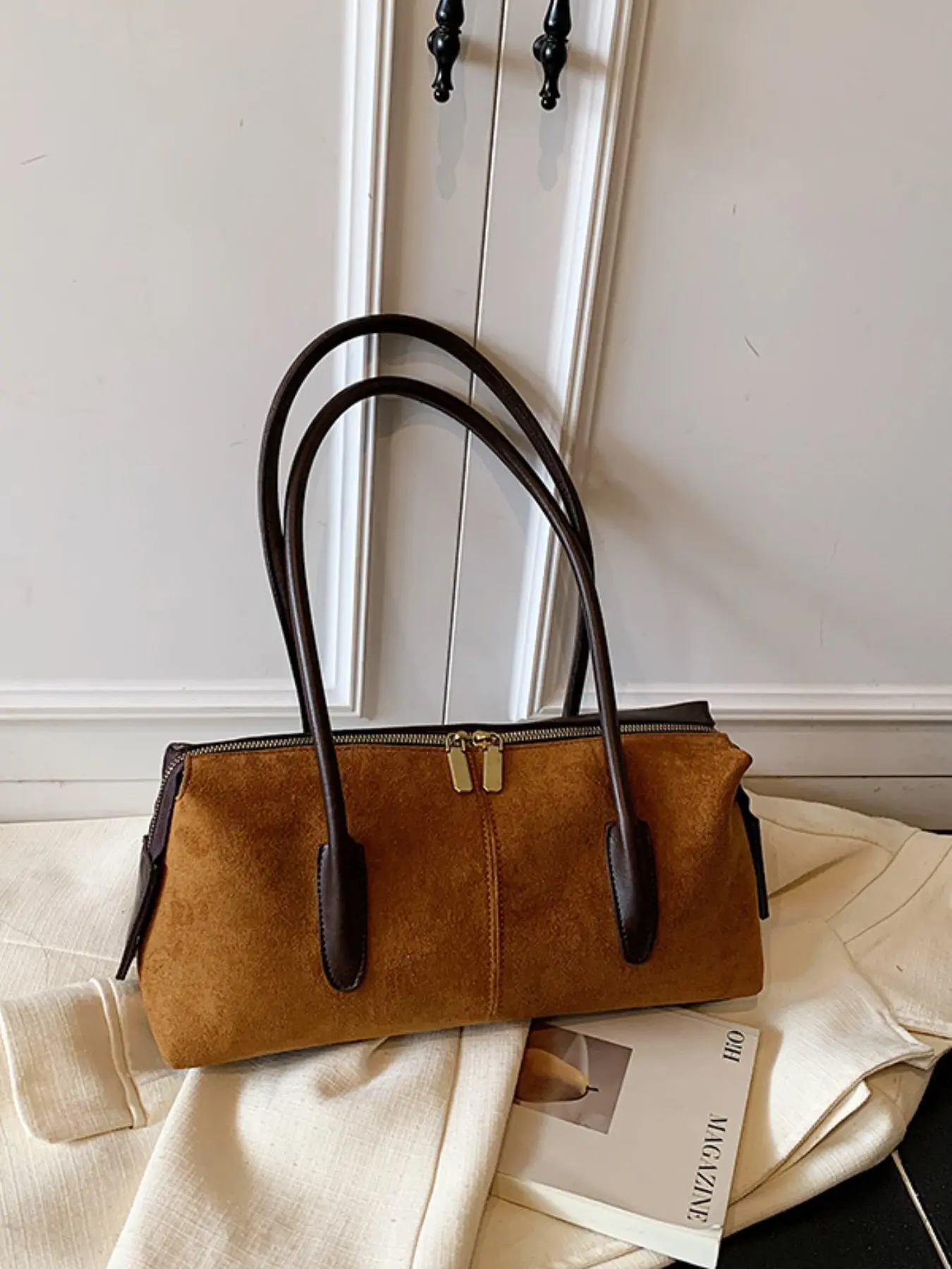 Women's Boston Bag, Vintage Casual Fashion Crossbody Bag, Commuter Elegant Versatile High-End Single Shoulder Bag, Stylish Handbag for Women