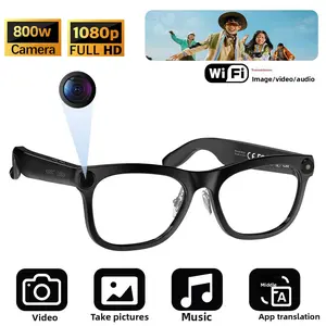 New AI smart glasses with 800W pixel camera, anti-shake, capable of taking photos, recording videos, identifying objects, and providing real-time translation