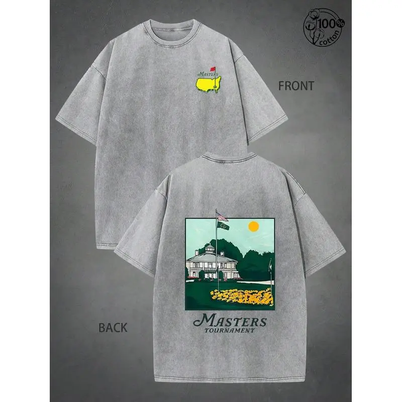 Masters Tournament Vintage Printed Loose T-Shirt, Men's And Women's T-Shirts,Daily Wear,Outdoor Sports And Leisure,Golf Enthusiasts,Y2k Graphic Tees