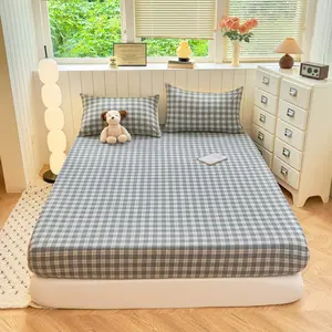 3pcs Bed Sheet Set, Includes 1 Mattress Cover + 2 Pillowcases, Soft Fabric, Dustproof, Non-Slip, Single Double Queen