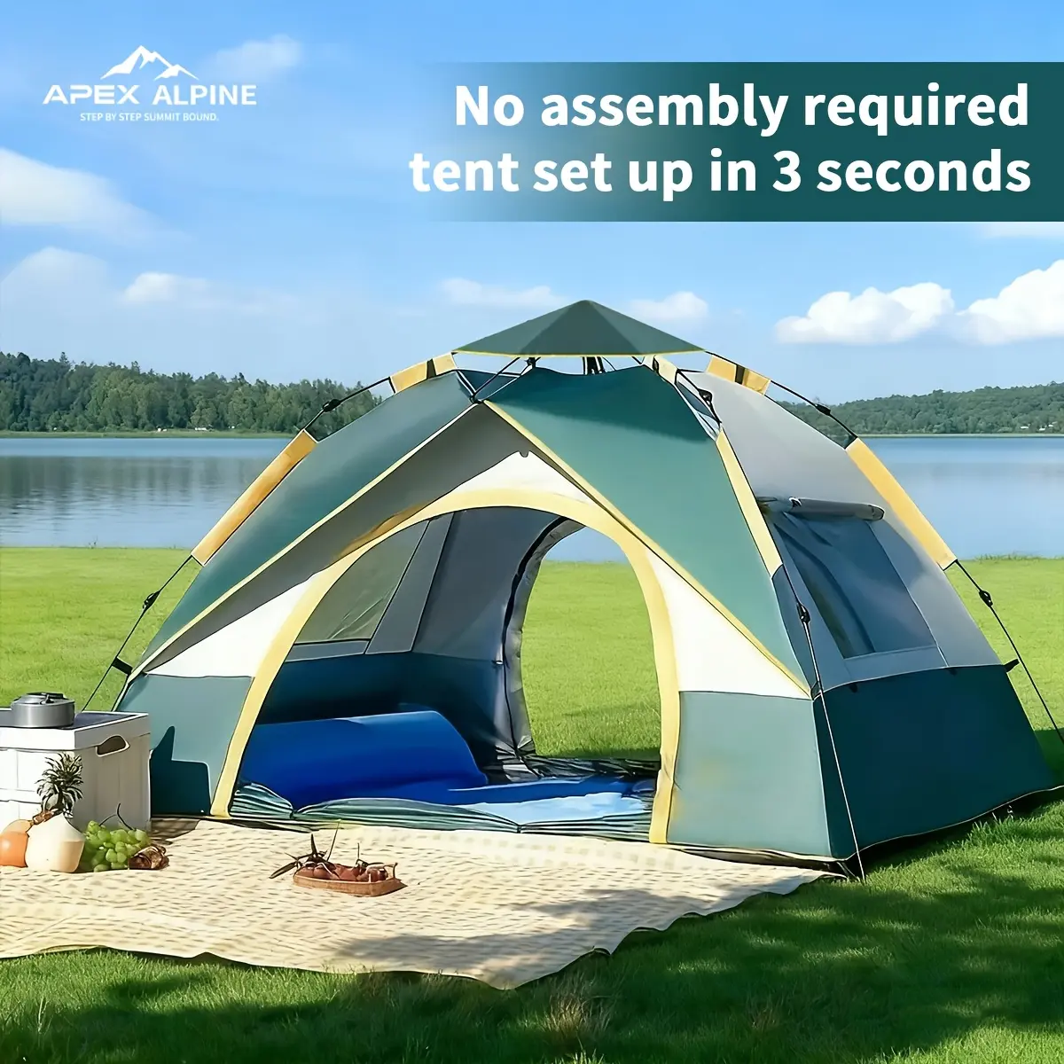 Fully Automatic Quick-opening Tent, No Setup Required. An Outdoor Camping Shelter, Suitable for Outdoor Fishing, Camping, Picnics, Travel, Vacations, And Patios. Features Sun Protection, High Quality And Breathable Mesh, And Comes with A Packing Bag.