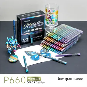 48 Color Acrylic Metal Paint Pens Set, 1.0mm Stainless Steel Tip, Smooth Ink Flow, Ideal for Various Surfaces, Artistic Coloring Tools