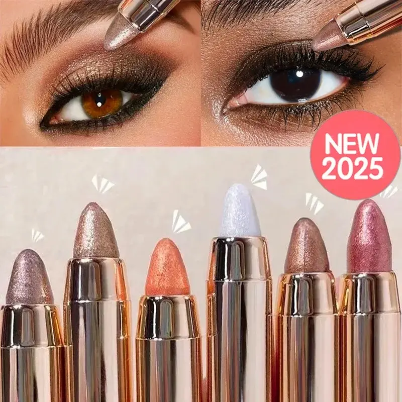 6 Colors Double-Ended Eyeshadow Stick – Waterproof, Long-Lasting, Matte & Glitter, Contour, Highlight, Certified, Unisex Makeup
