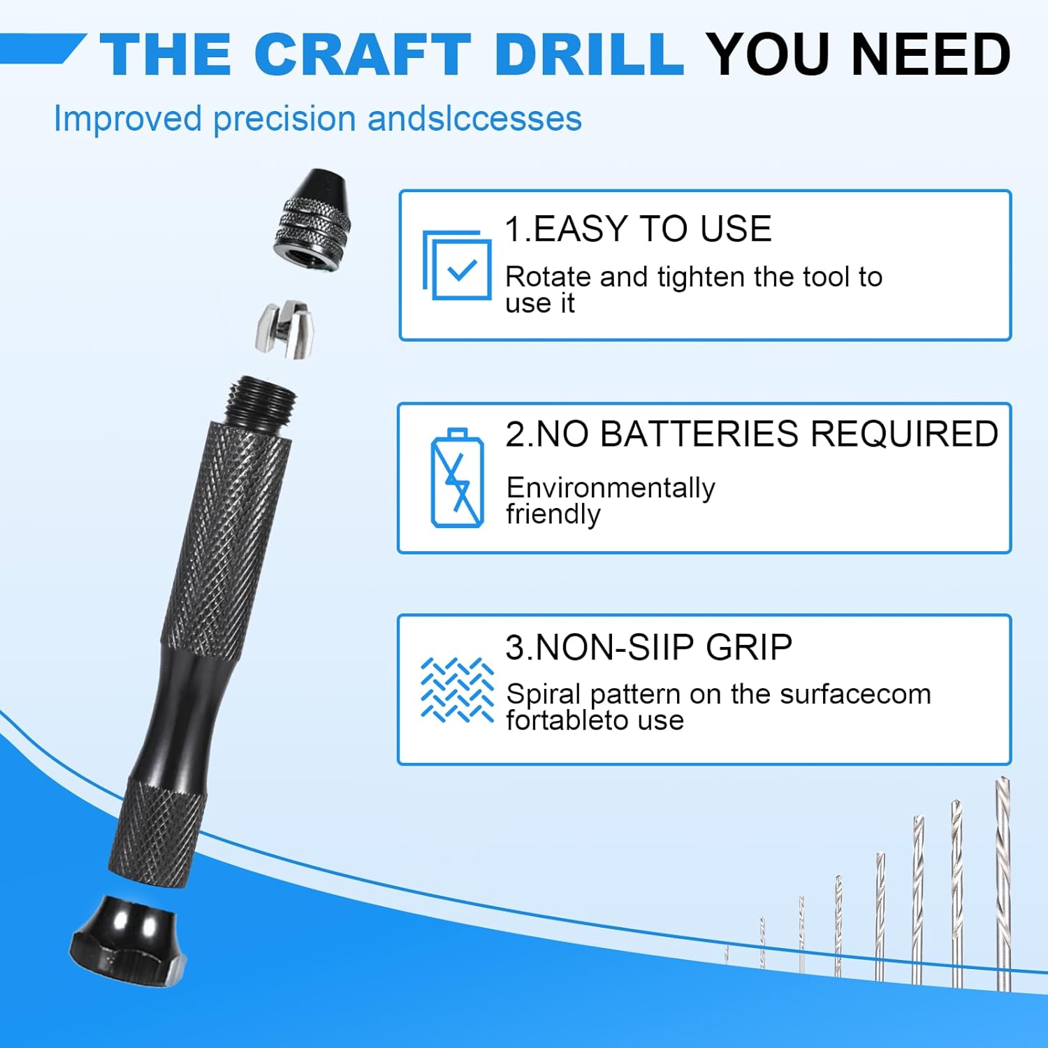 26 count Drill Bit Set, Pin Vise Hand Drill Manual w/ Drill Bits (0.5mm-2.5mm), Rotary Craft Drill for Making, , , Plastic, Miniature, Beads, Clay 26 count Drill Bit Set, Pin Vise Hand Drill Manual w/ Drill Bits (0.5mm-2.5mm), Rotary Craft Drill for Making, , , Plastic, Miniature, Beads, Clay