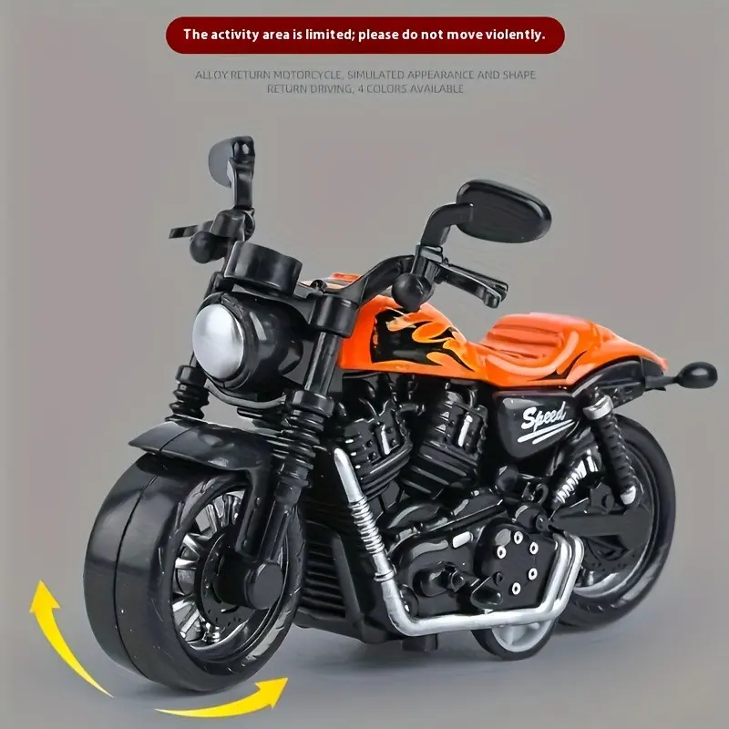 Cool Alloy Return Force Motorcycle Model, Simulation Racing Bike, Durable Thick Wheels, Anti-Drop Wear-Resistant Alloy Motorcycle Toy