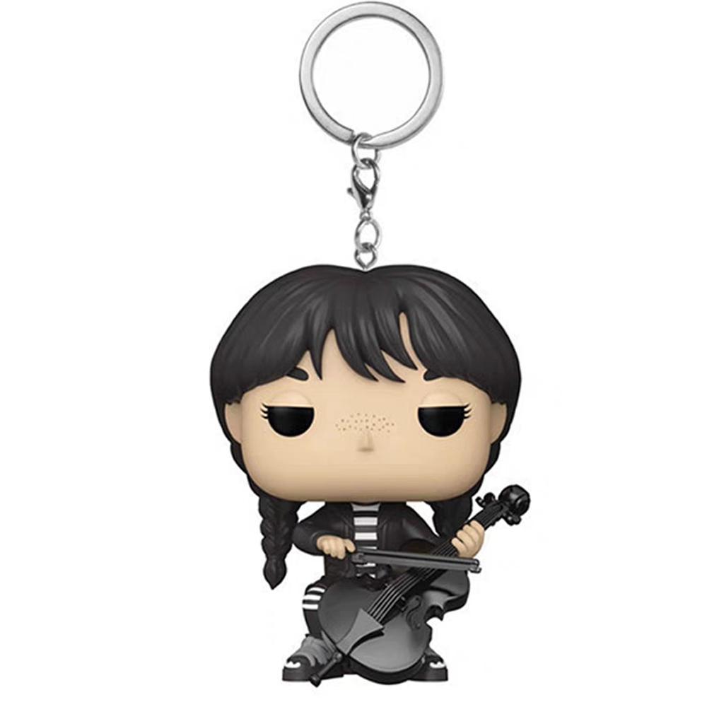 Wednesday Addams Key Chain Action Figure Collection PVC Figure Toys Keyring
