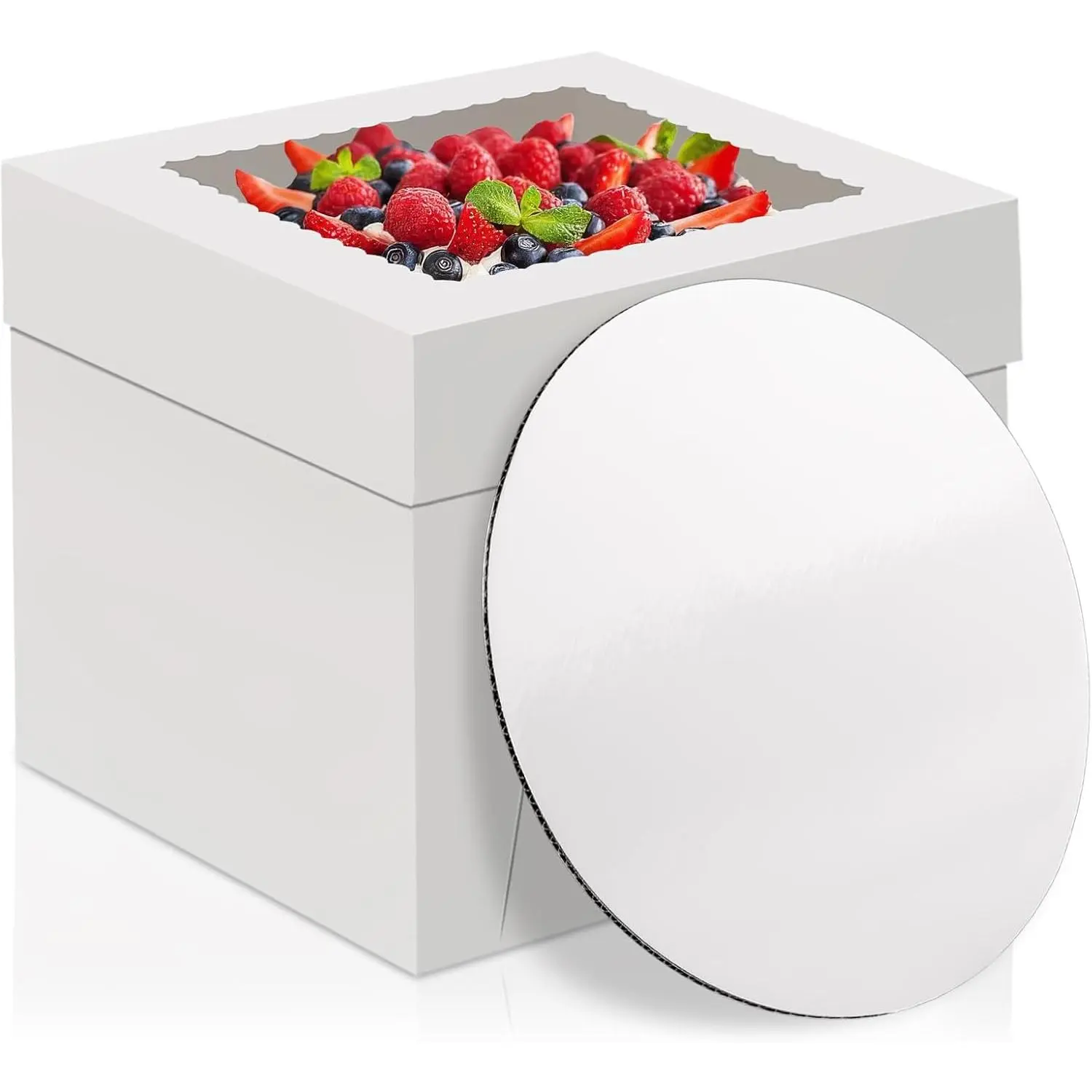 10 in Cake Box with Board, Cake Carrier Holder Container
