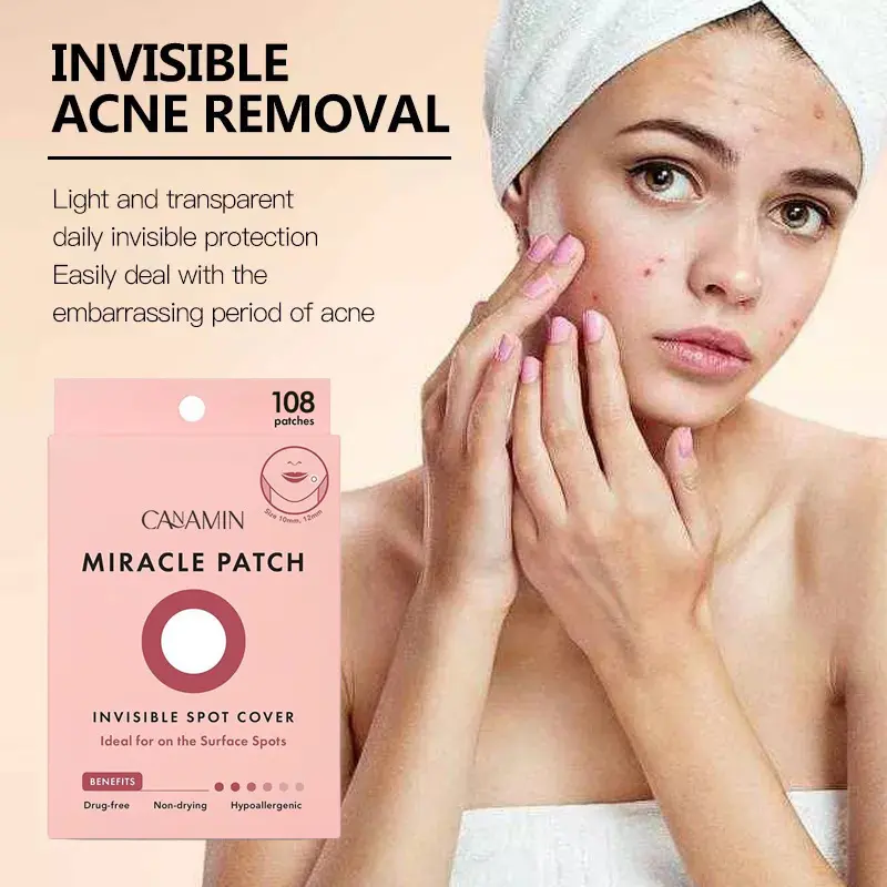 108Pcs Hydrocolloid Acne Patches, Invisible Pimple Spot Patches For Face, Absorb Impurities, Skin Blemish Cover