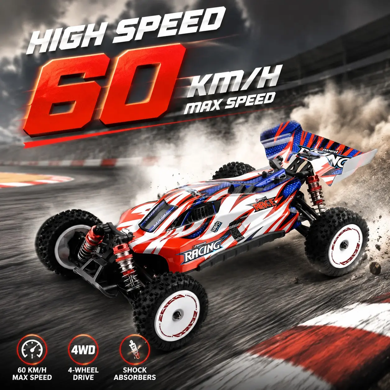 Wltoys Xks 124008 RC Car, 1/12 Scale, 60 Km/h Speed, 2.4GHz Wireless Remote Control, Independent Suspension, Adult Professional Electric RC Off-Road Vehicle