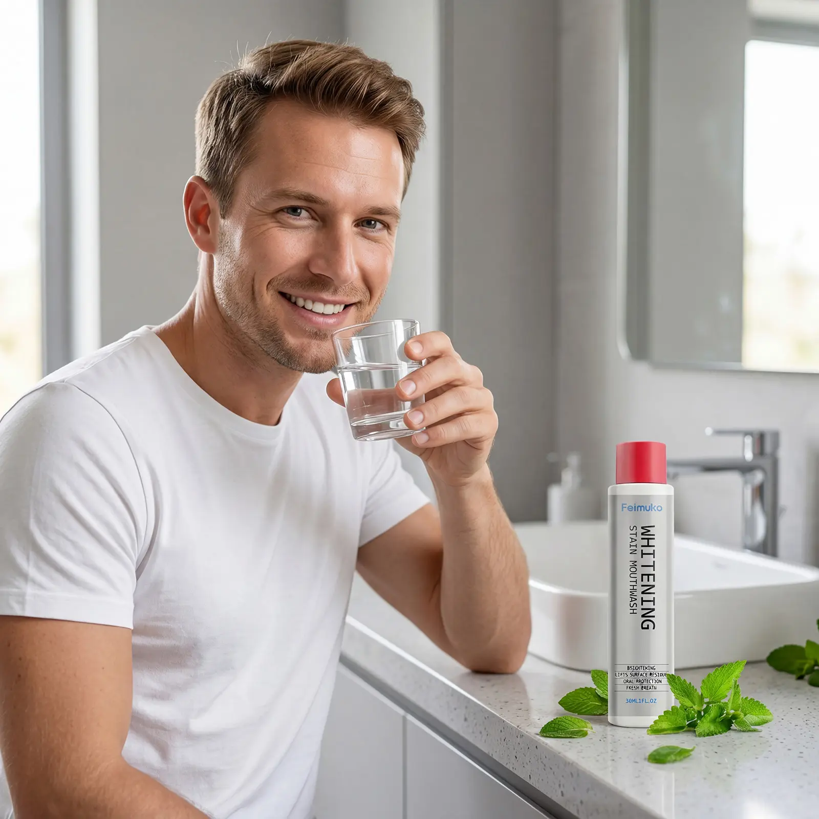 Feimuko Tooth Cleaning Mouthwash Gentle In Action, It Cleans Surface Stains On Teeth And Freshens Breath. Ideal For Daily Oral Care. Cleansing Cleanser