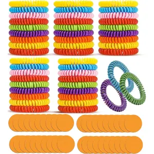 48 Pack Mosquito Repellent Bracelets with 60 Mosquito Repellent Patches, Individually Wrapped Mosquitoes Bracelets Stickers for Camping Swimming Outdoor Indoor, Deet Free
