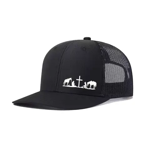 2pcs/1pc Unisex Baseball Cap Cross Printing Hat Mesh Hats for Mens Women Richardson Slightly Curved Brim Baseball Cap Adjustable Trucker Hats Dad Hats Outdoor Mesh Breathable Sun Hat Sports Outdoor Hats