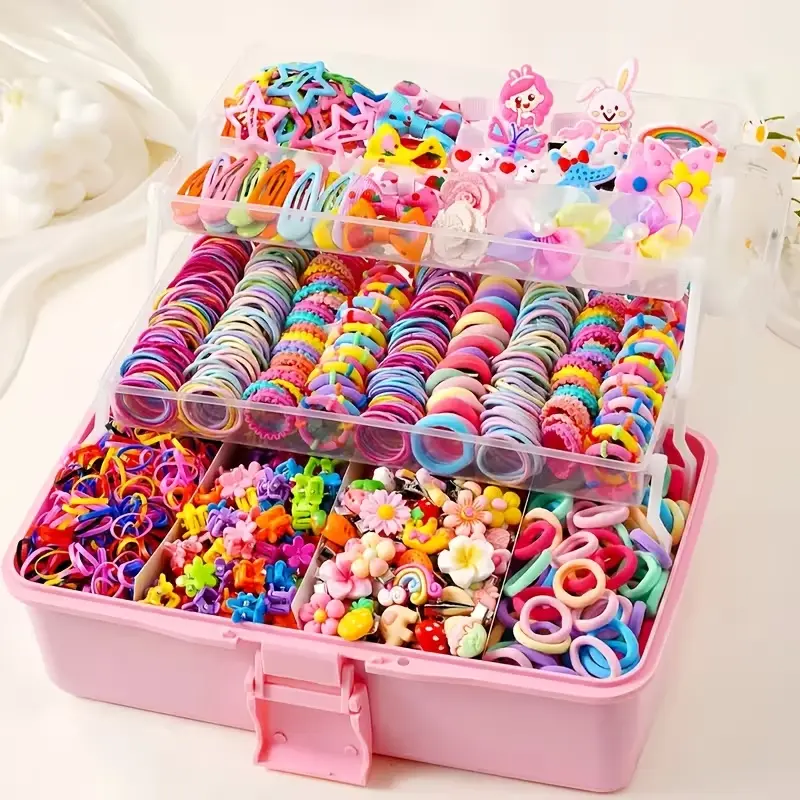 718 Pieces Women's Styling Accessory Set, Dopamine Sweet Hair Accessory Combo for Ladies: No Box Included, Contains Bow Hair Ornaments and Various Lovely Flower Styles, Matched with High-Elastic Hair Ties and Butterfly Hair Bands.It serves as a thoughtfu